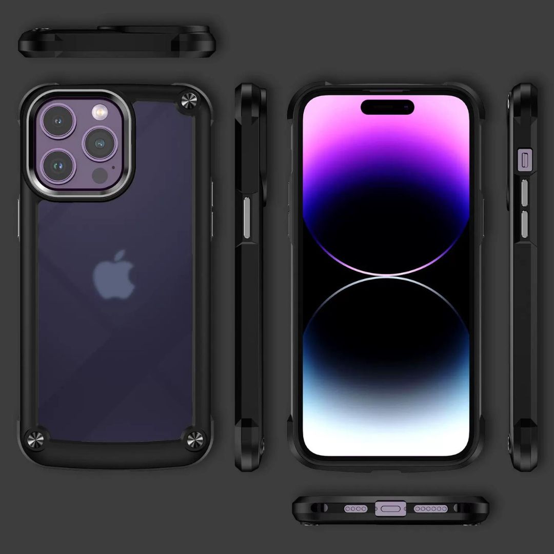 iPhone 15 Series Shockproof Armour Transparent Cover - slim profile