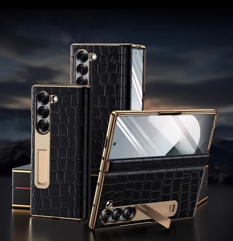 Samsung Galaxy Z Fold 4 Croco Leather Cover | Luxury Leather