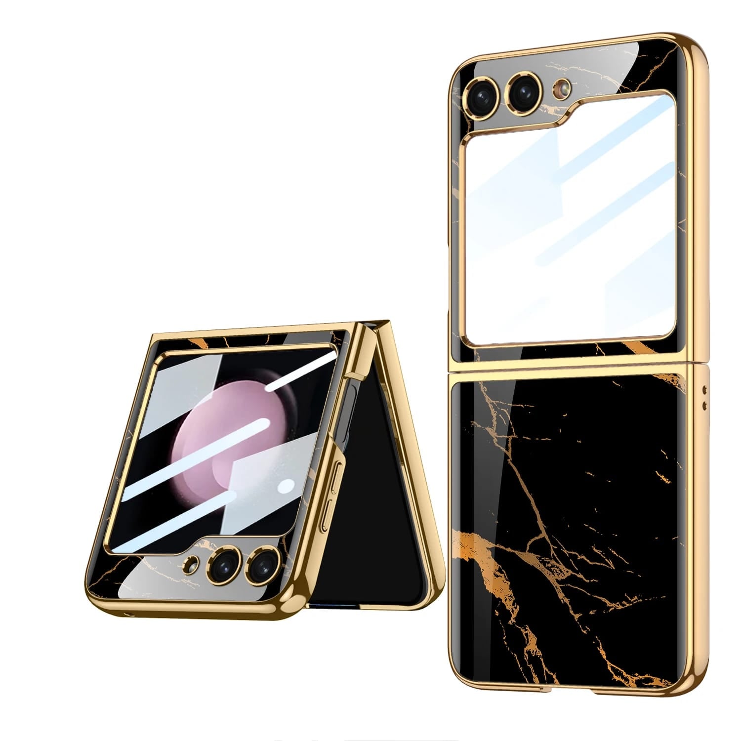 Samsung Galaxy Z Flip 5 Plated Marble Pattern Cover - slim profile