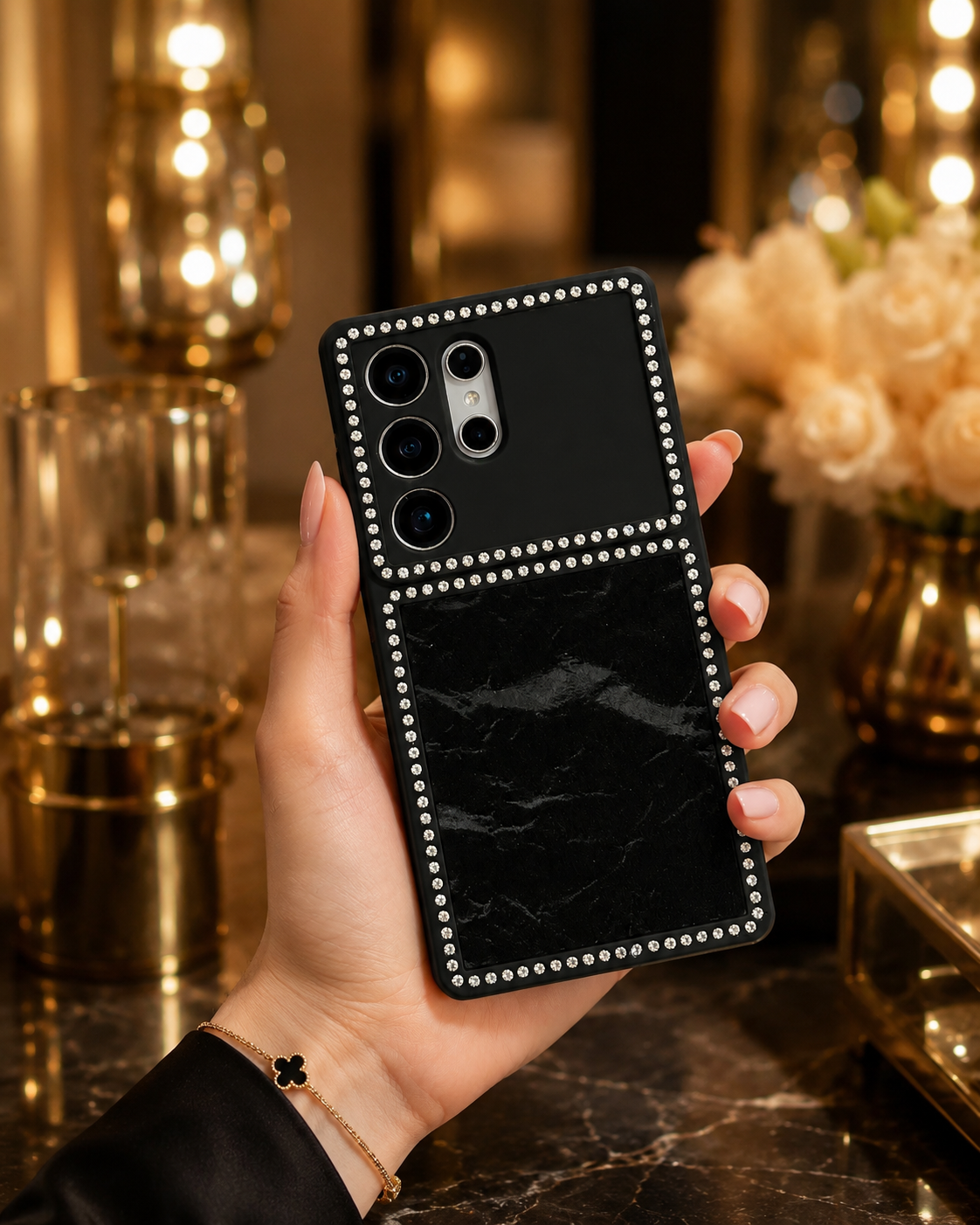 Samsung Galaxy S26 Velvet Rhinestones Cover - phone case