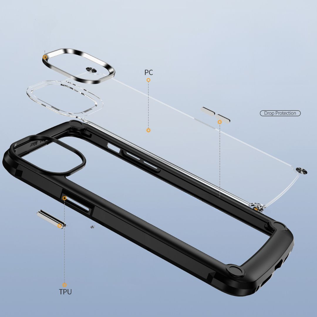 iPhone 15 Series Shockproof Armour Transparent Cover - phone case