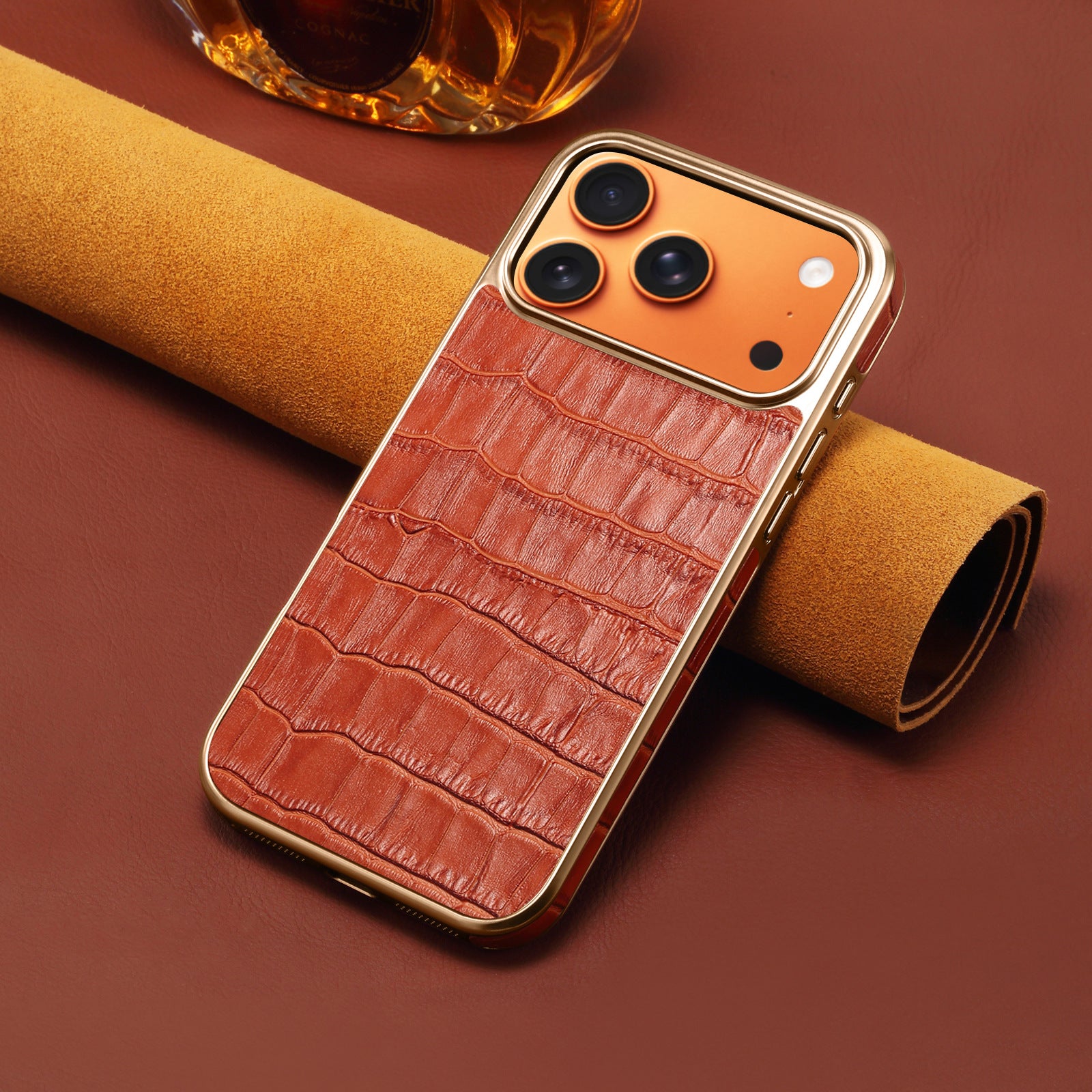 iPhone 17 Series Croco Pattern Leather Cover - protective case detail