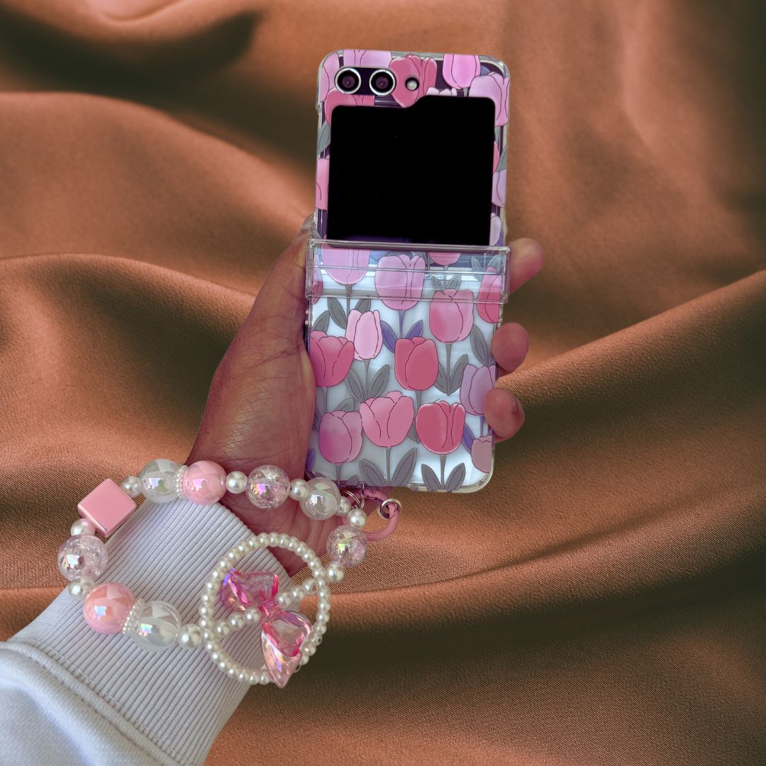 Samsung Galaxy Z Flip 5 Tulips Cover (with ) - protective case detail
