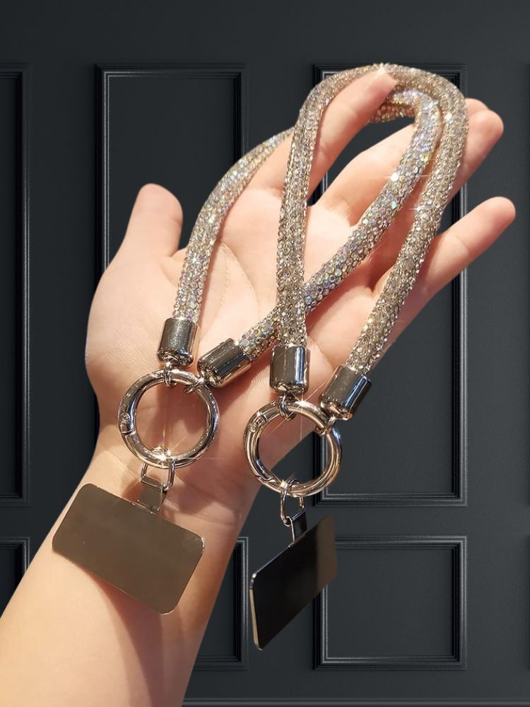 Elegant Diamond Rhinestones Phone Charm Lanyard – phone accessory by JustAndBest India