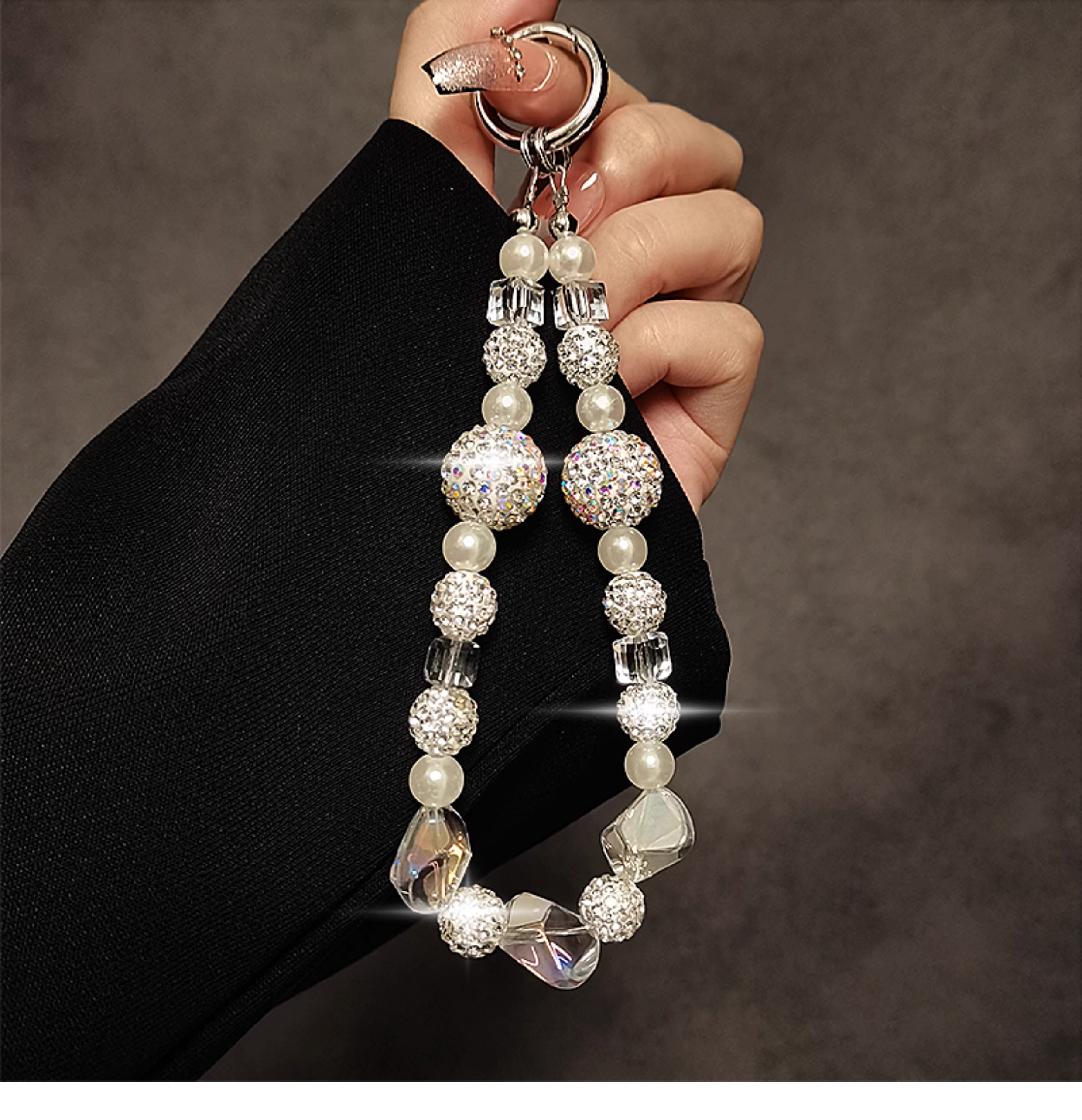 Luxury Pearls and Stones Phone Charm for Default Title - case features