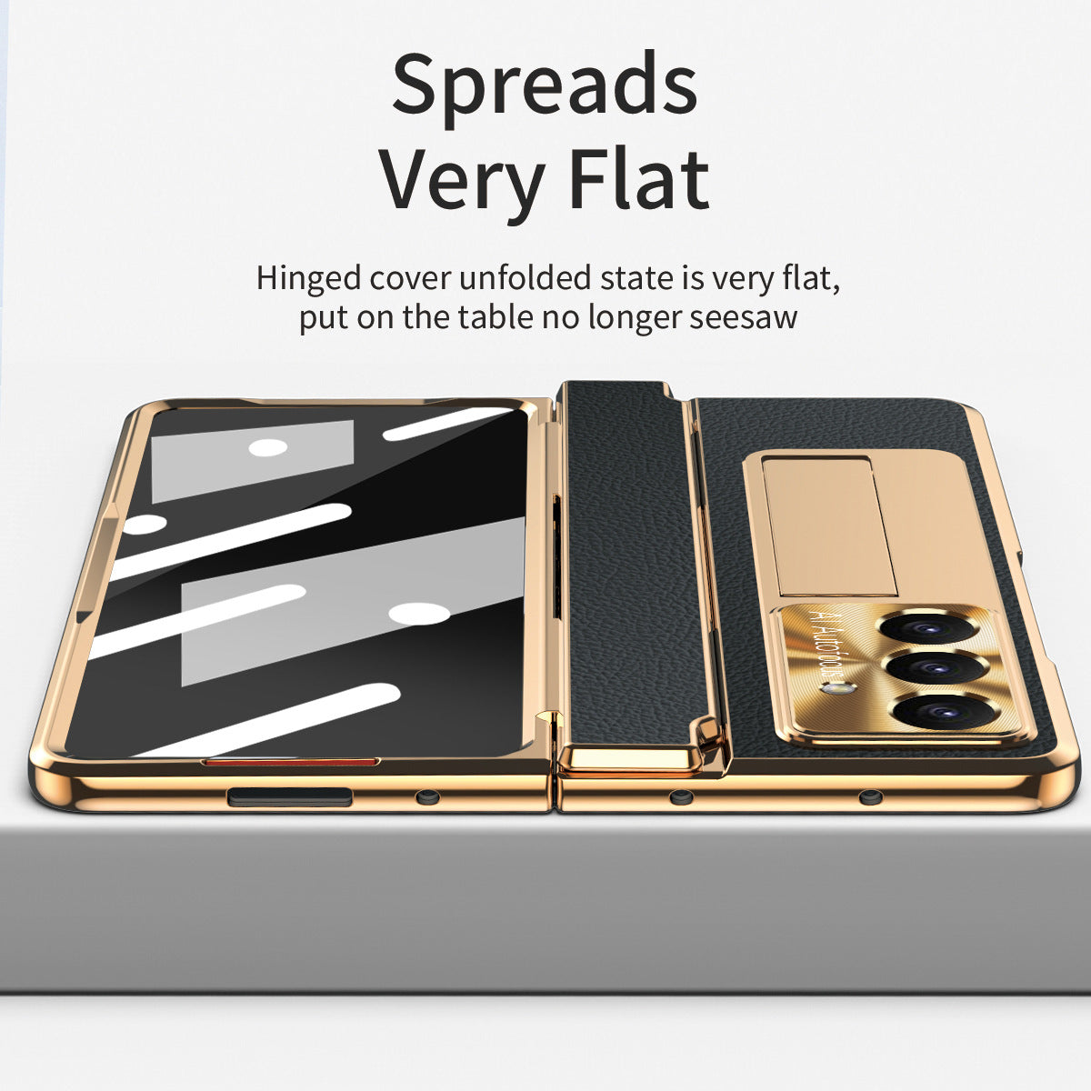 Samsung Galaxy Z Fold 6 Champagne Gold Electroplated Leather Cover - colour options