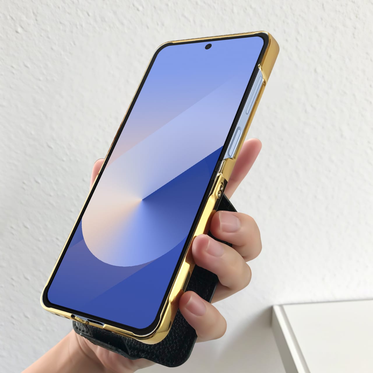 Ring Holder Gold Electroplated Premium Leather Cover – phone accessory by JustAndBest India