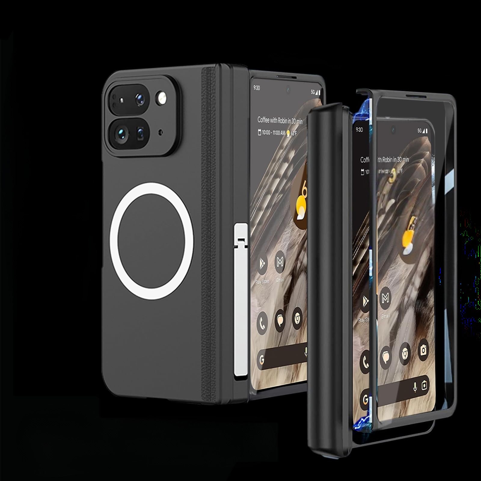 Jet Black MagSafe Kickstand Cover (with Front Glass) – phone accessory by JustAndBest India