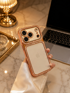 iPhone 17 Series Orange Diamonds Transparent Cover - protective case detail