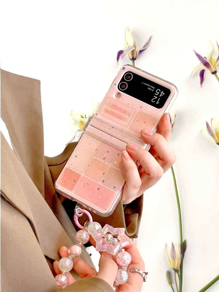 Samsung Galaxy Z Flip 5 Makeup Blocks Glitter Cover(with ) - protective case detail
