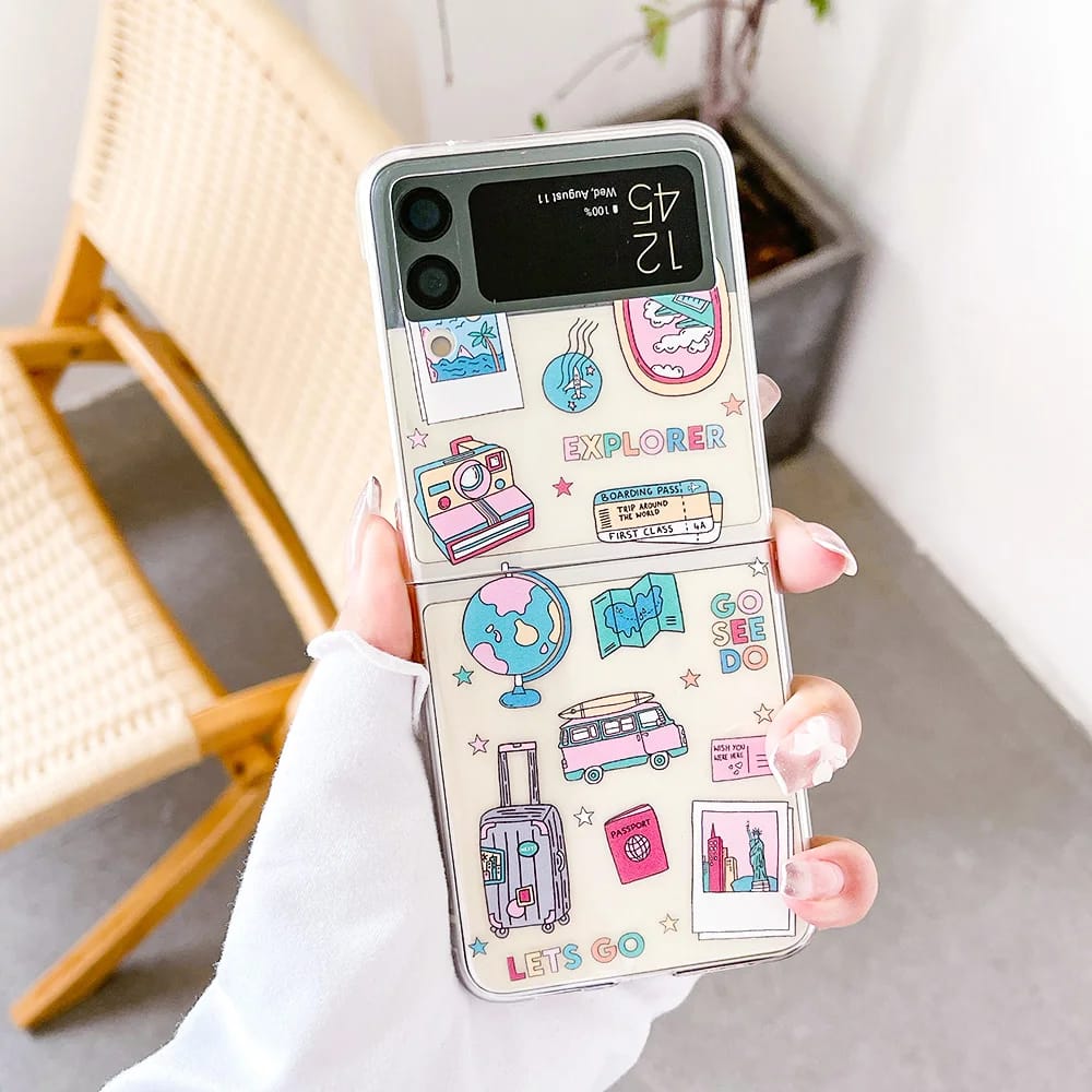 Samsung Galaxy Z Flip 3 Traveller Badges Case - phone case