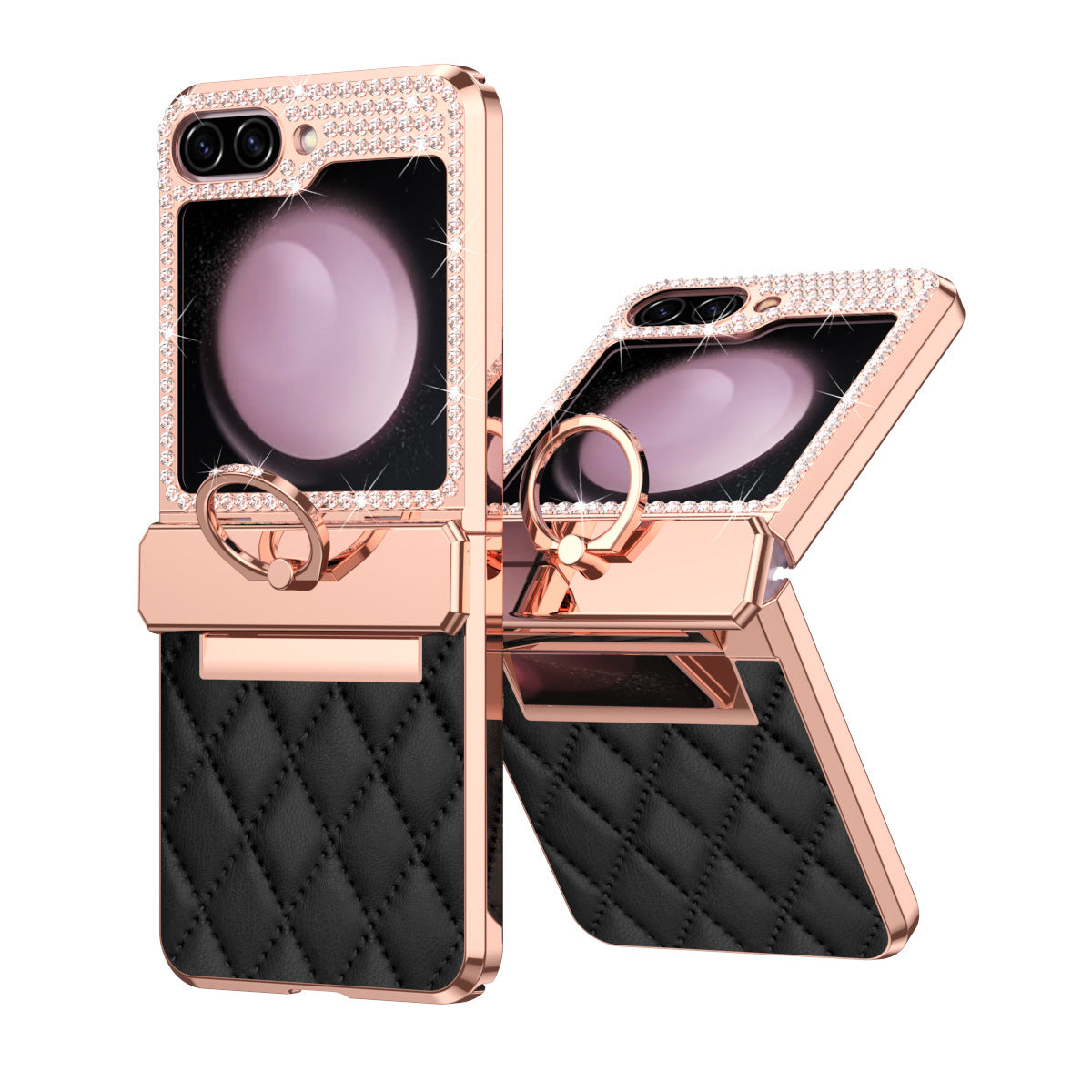 Samsung Galaxy Z Flip 3 Diamond Rhinestones Leather Cover - colour options