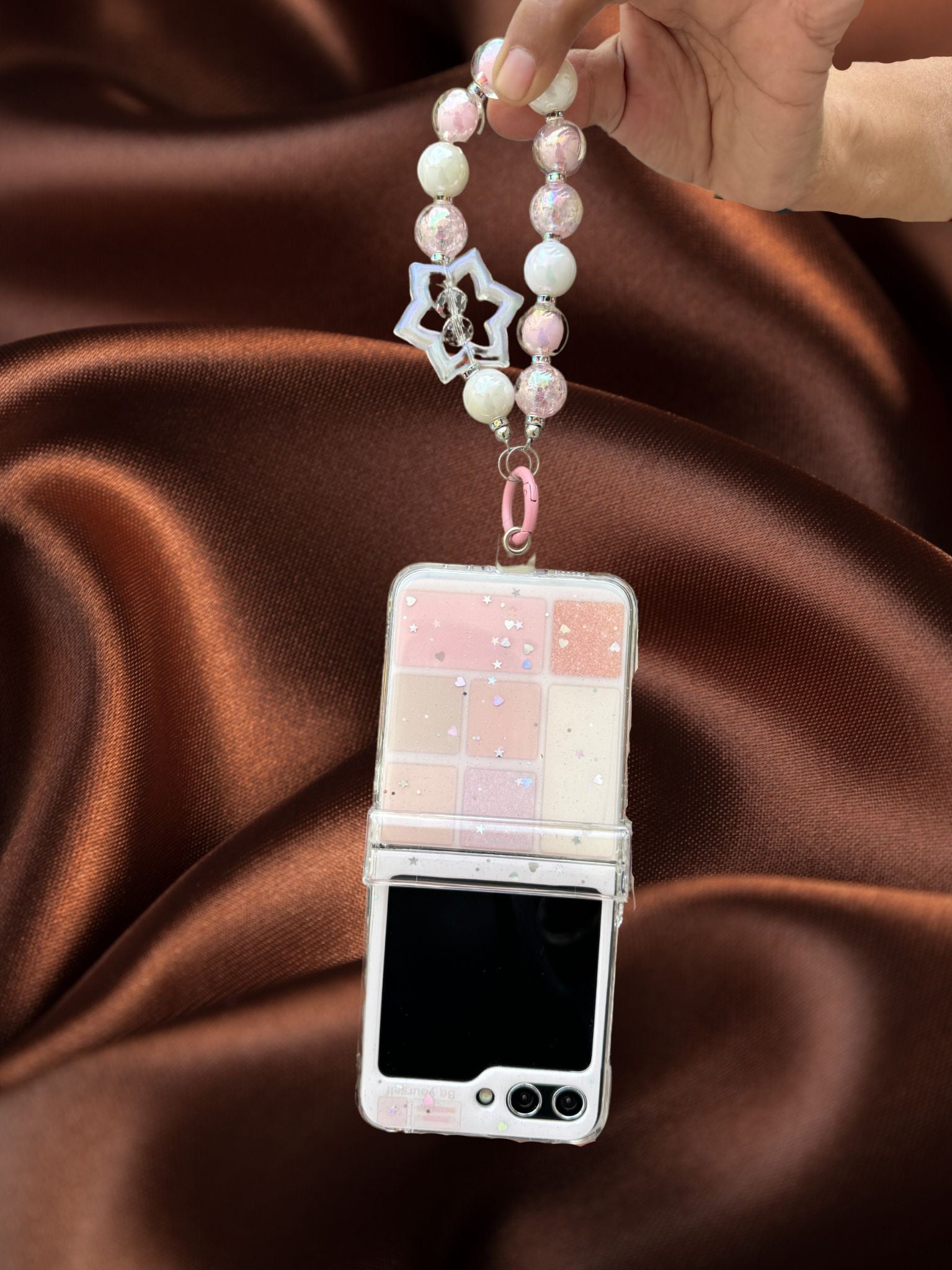 Samsung Galaxy Z Flip 5 Makeup Blocks Glitter Cover(with ) - lifestyle