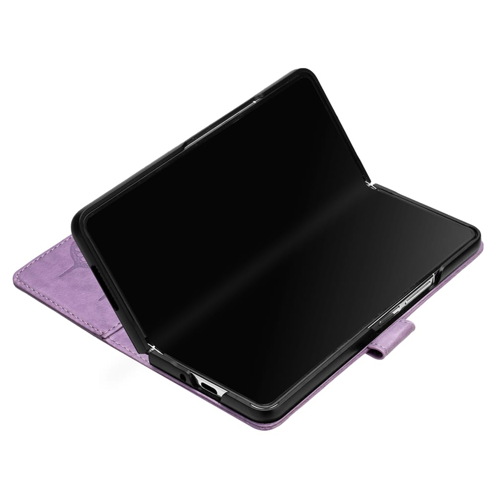 Samsung Galaxy Z Fold 3 Purple Butterflies Flip Cover - slim profile