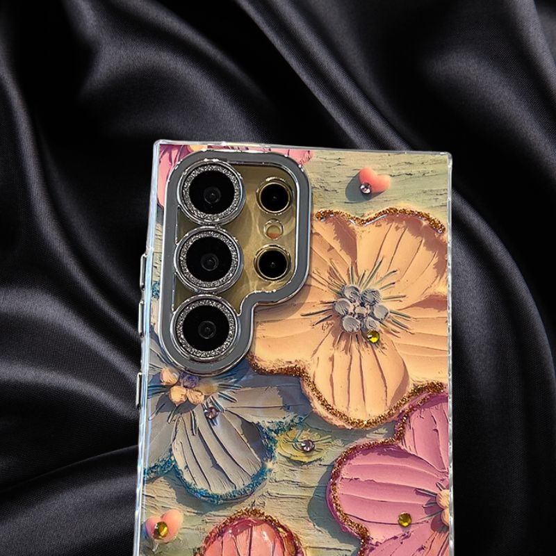 Cute Floral Glossy Glitter Cover iPhone cover – JustAndBest India