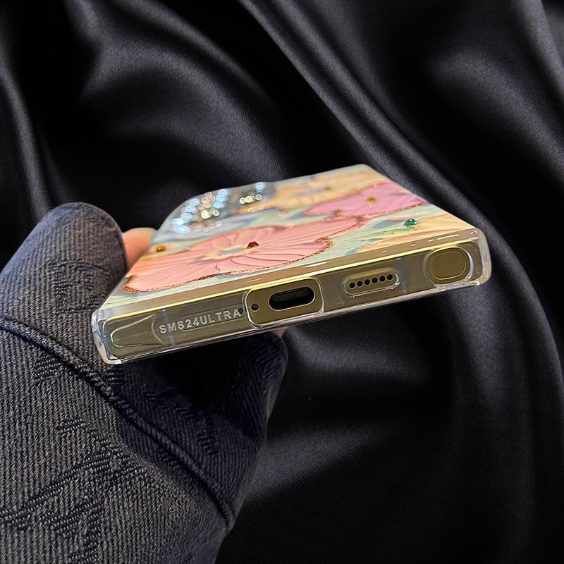 Cute Floral Glossy Glitter Cover iPhone cover – JustAndBest India