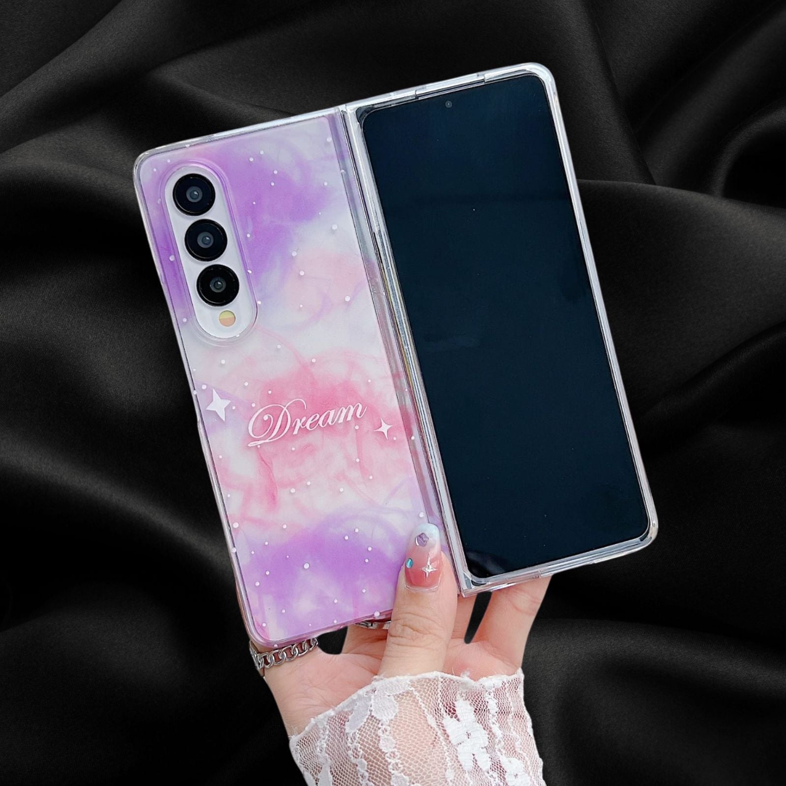 Samsung Galaxy Z Fold 3 Dreamy Transparent Matte Cover - lifestyle