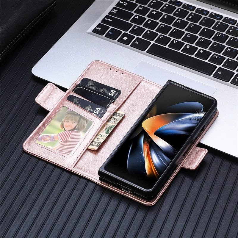 Samsung Galaxy Z Fold 3 Wallet Style Leather Flip Cover - case features