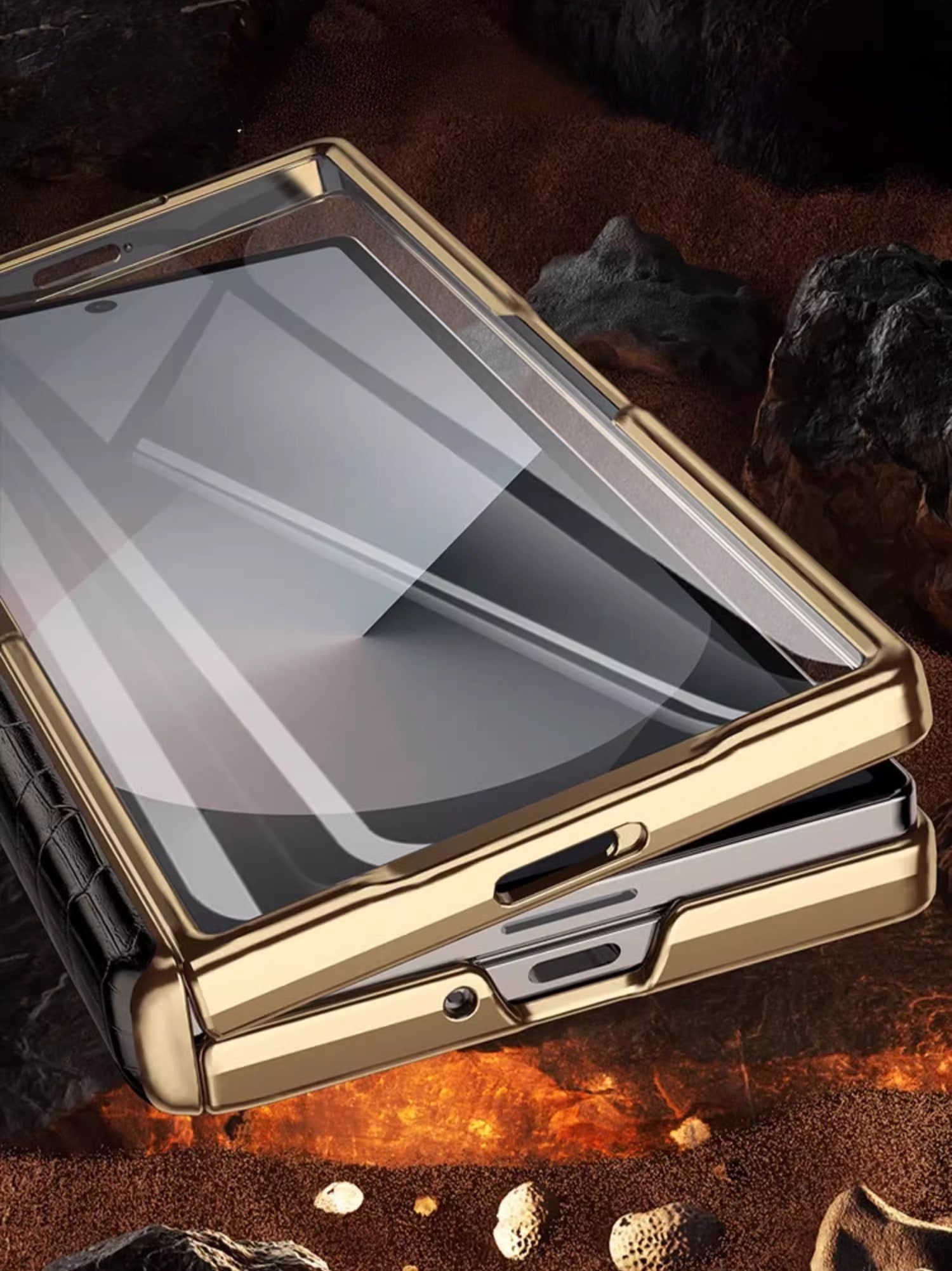 Samsung Galaxy Z Fold 4 Croco Leather Cover - lifestyle
