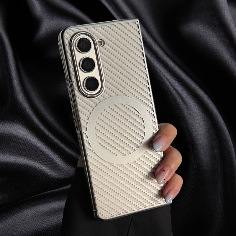 Samsung Galaxy Z Fold 3 Silver Electroplated Matte Transparent Case - lifestyle