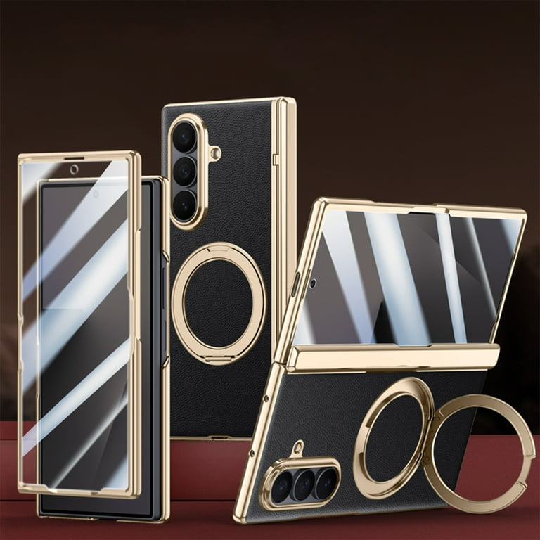 Samsung Galaxy Z Fold 7 Leather Gold Electroplated Cover() - colour options