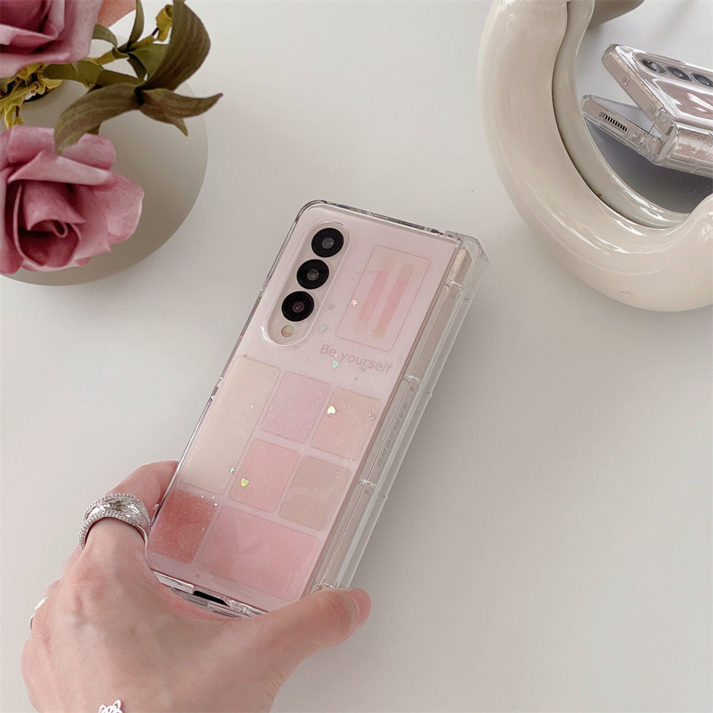 Samsung Galaxy Z Fold 3 Makeup Blocks Glitter Cover (with ) - slim profile