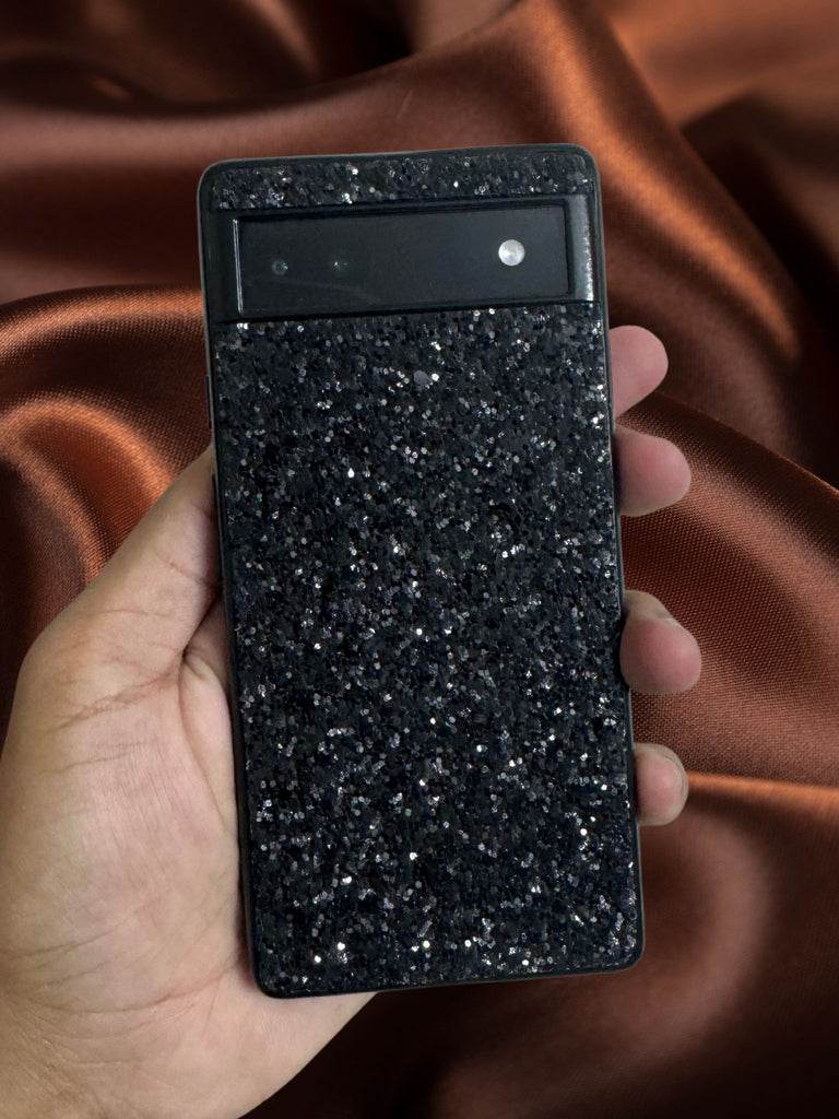 Google Pixel 6A case with glitter
