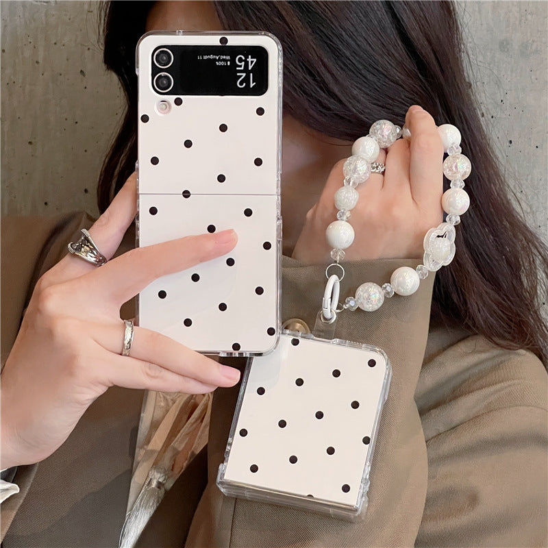 Samsung Galaxy Z Flip 5 Polka Dots Matte Cover(with ) - phone case
