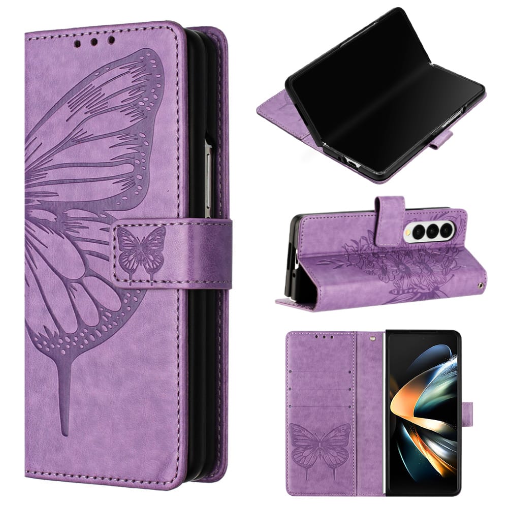 Samsung Galaxy Z Fold 3 Purple Butterflies Flip Cover - colour options