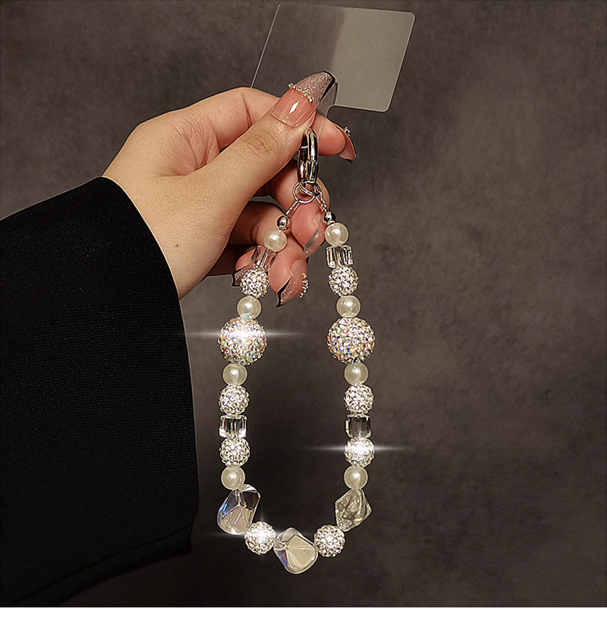Luxury Pearls and Stones Phone Charm for Default Title - protective case detail
