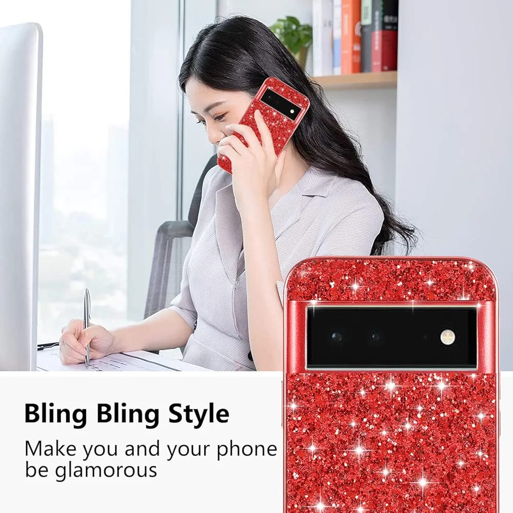 Google Pixel 6A Bling Glitter Sequin Cover - slim profile