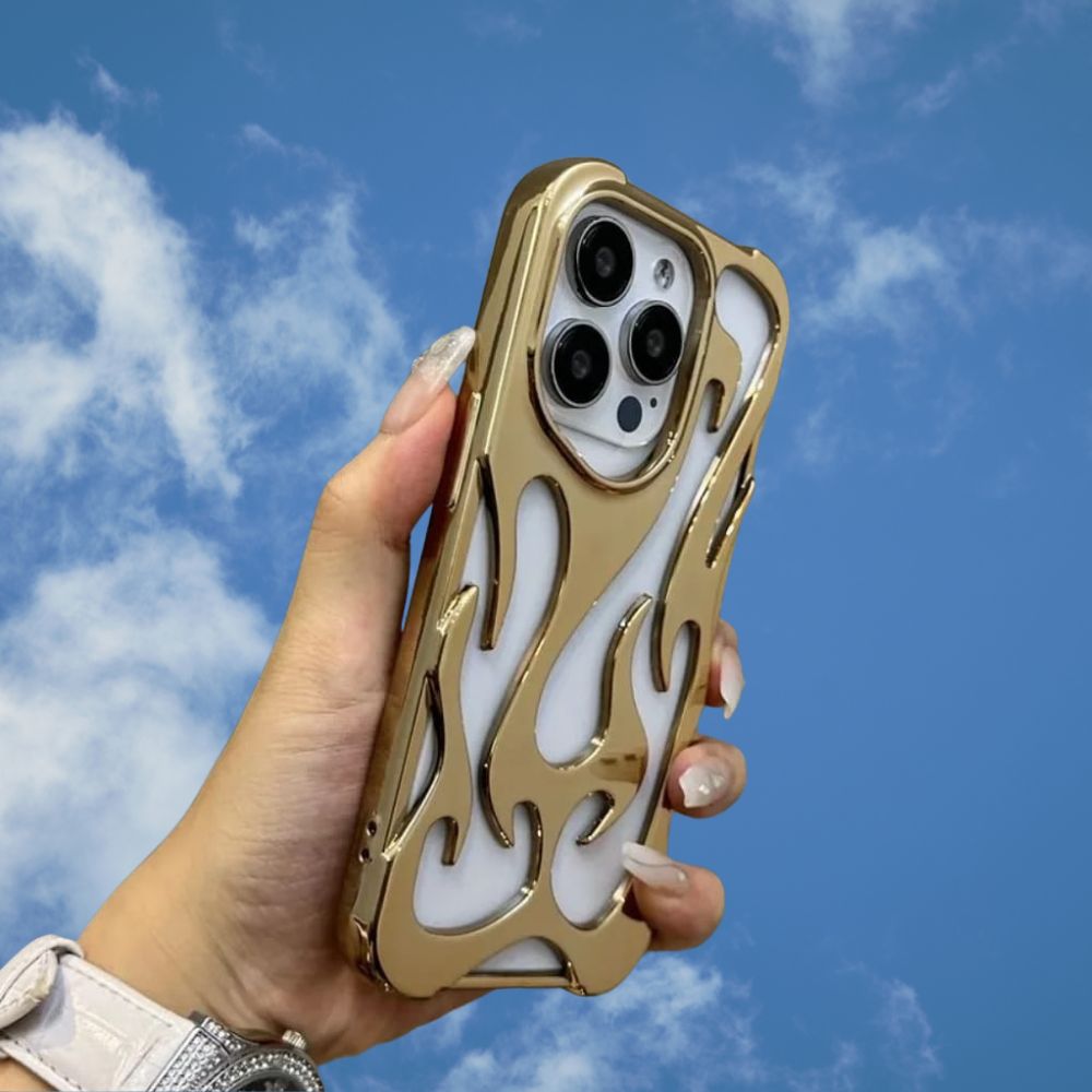 iPhone 16 Pro 3D Flame Gold Electroplated Cover - colour options
