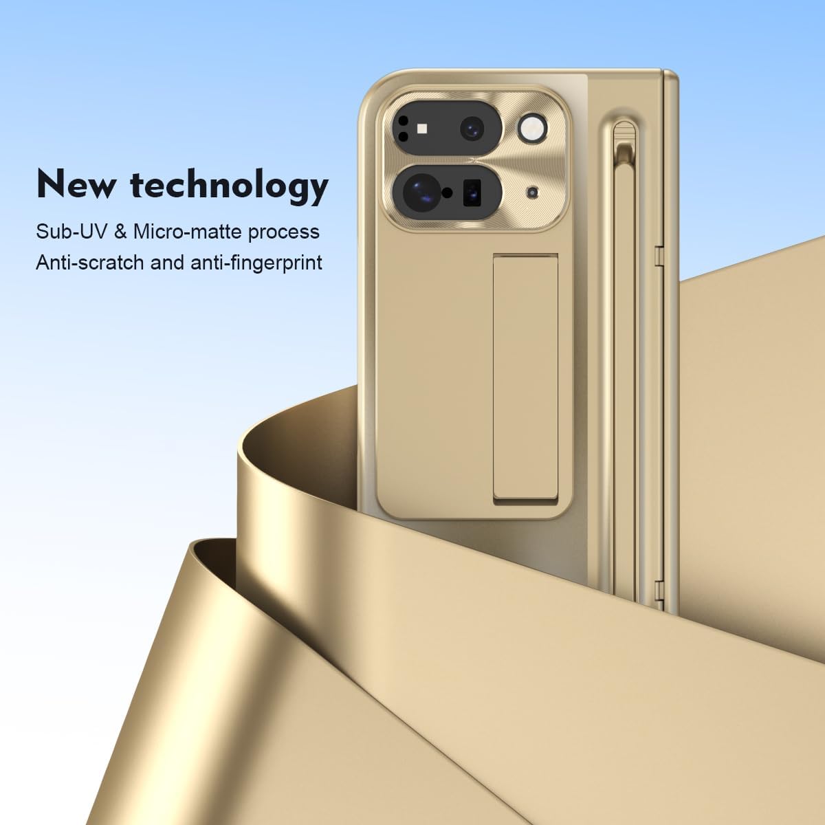 Google Pixel 10 Pro Fold Gold Electroplated Cover (with Stylus and Fro - lifestyle