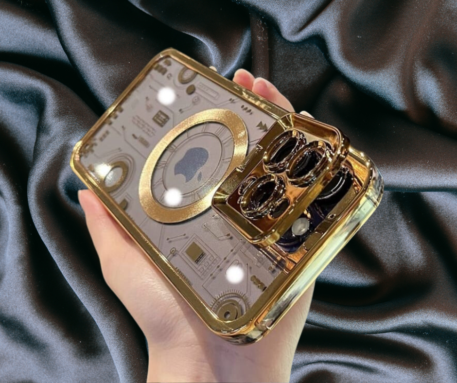 iPhone 14 Gold Electroplated Circuit Board Lens Protector Cover - phone case