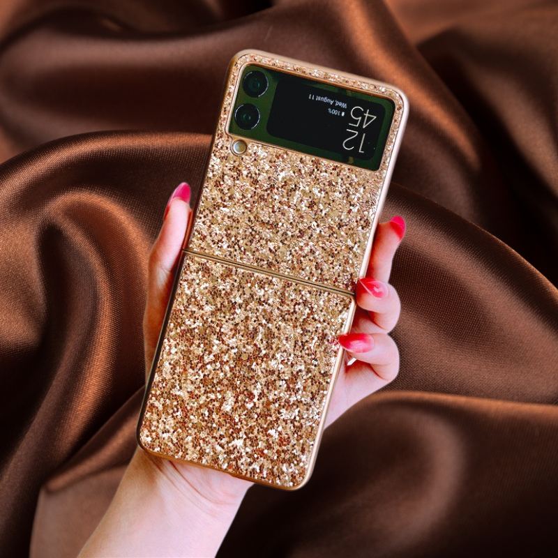 golden Glitter Cover for Samsung Z Flip 4