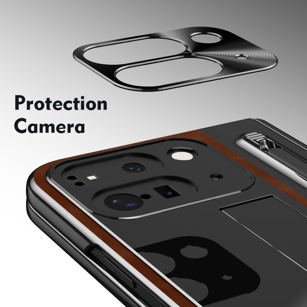 Google Pixel 10 Pro Fold Saddle Brown Leather Cover (with Stylus and F - phone case