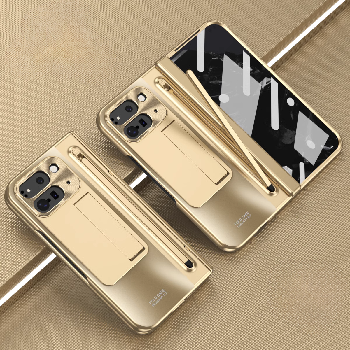 Google Pixel 10 Pro Fold Gold Electroplated Cover (with Stylus and Fro