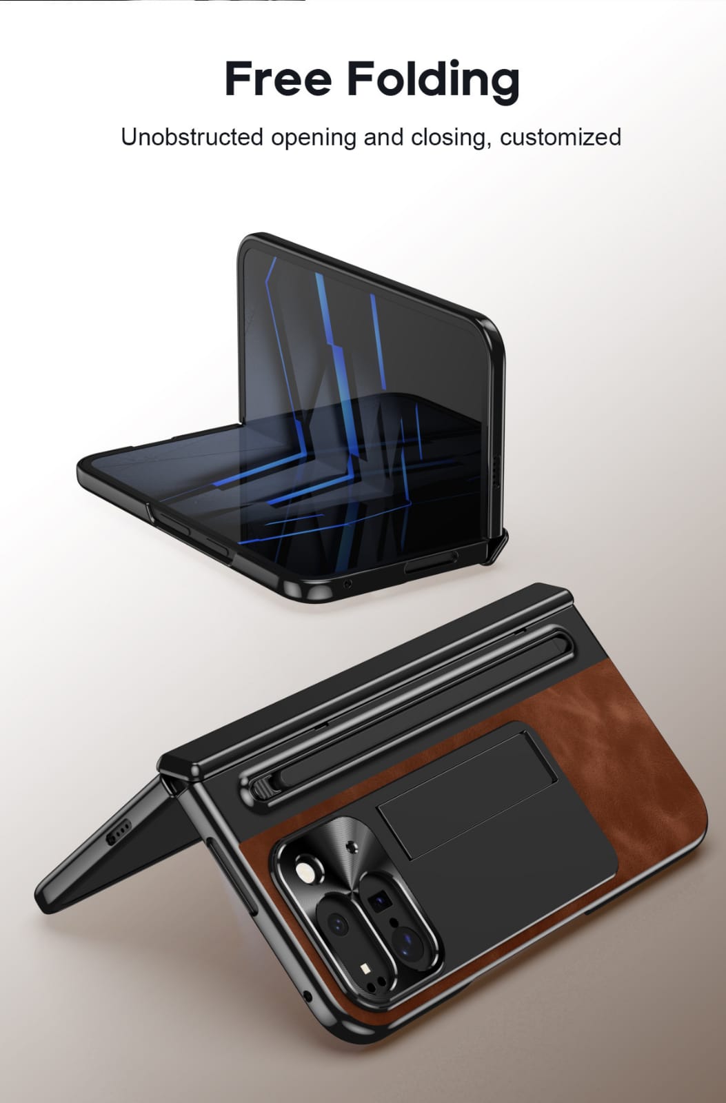 Google Pixel 10 Pro Fold Saddle Brown Leather Cover (with Stylus and F - colour options