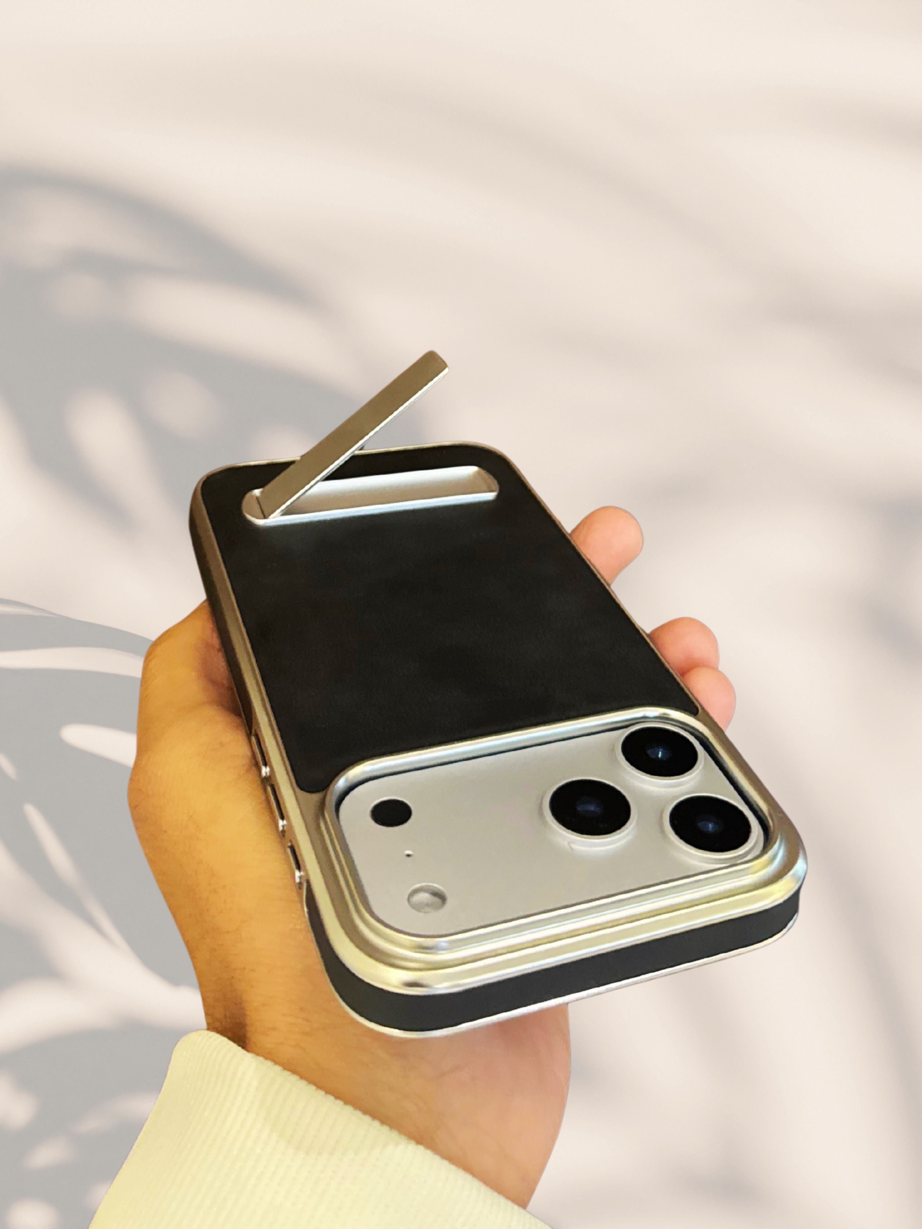 iPhone 17 Series Alcantara Leather Kickstand Cover - lifestyle
