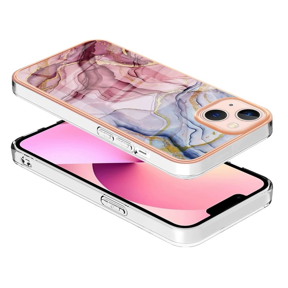 iPhone 15 Glossy Marble Pattern Case - phone case