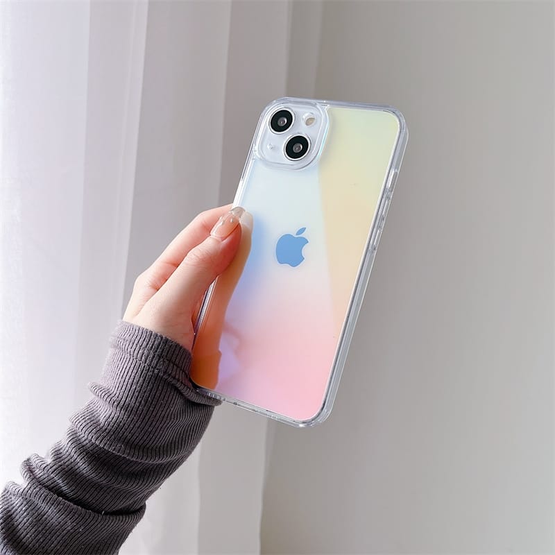iPhone 14 Series Aurora Light Effect Shiny Ultra Thin Transparent Cove - colour options