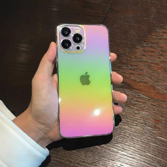 iPhone 14 Series Aurora Light Effect Shiny Ultra Thin Transparent Cove - protective case detail