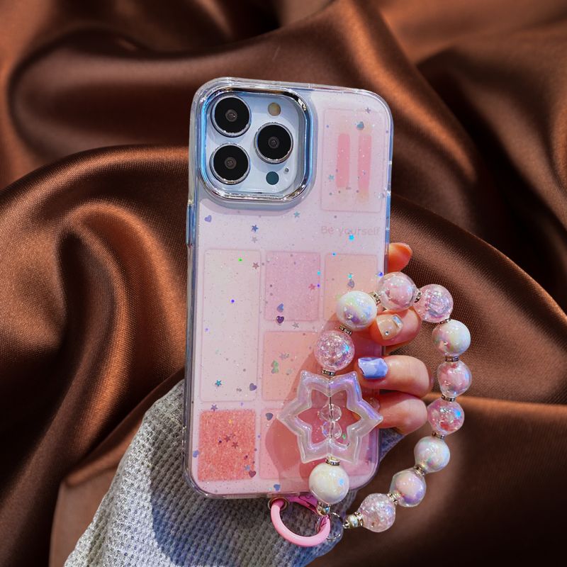 Elegant Makeup Blocks Glitter Lanyard Cover – phone accessory by JustAndBest India