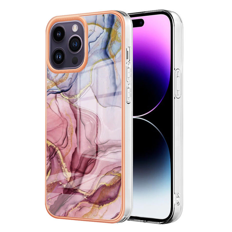 iPhone 15 Pro Glossy Marble Pattern Case - colour options