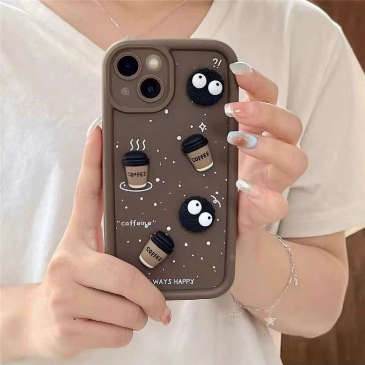 iPhone 15 Pro 3D Coffee Badges Cover - protective case detail