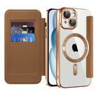 iphone 15 brown flip cover