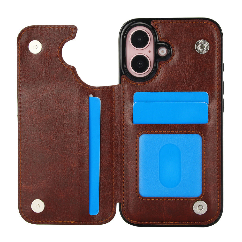iPhone 17 Wallet Style Leather Case - lifestyle
