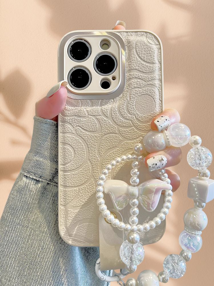 iPhone 14 White 3D Floral Cover - colour options
