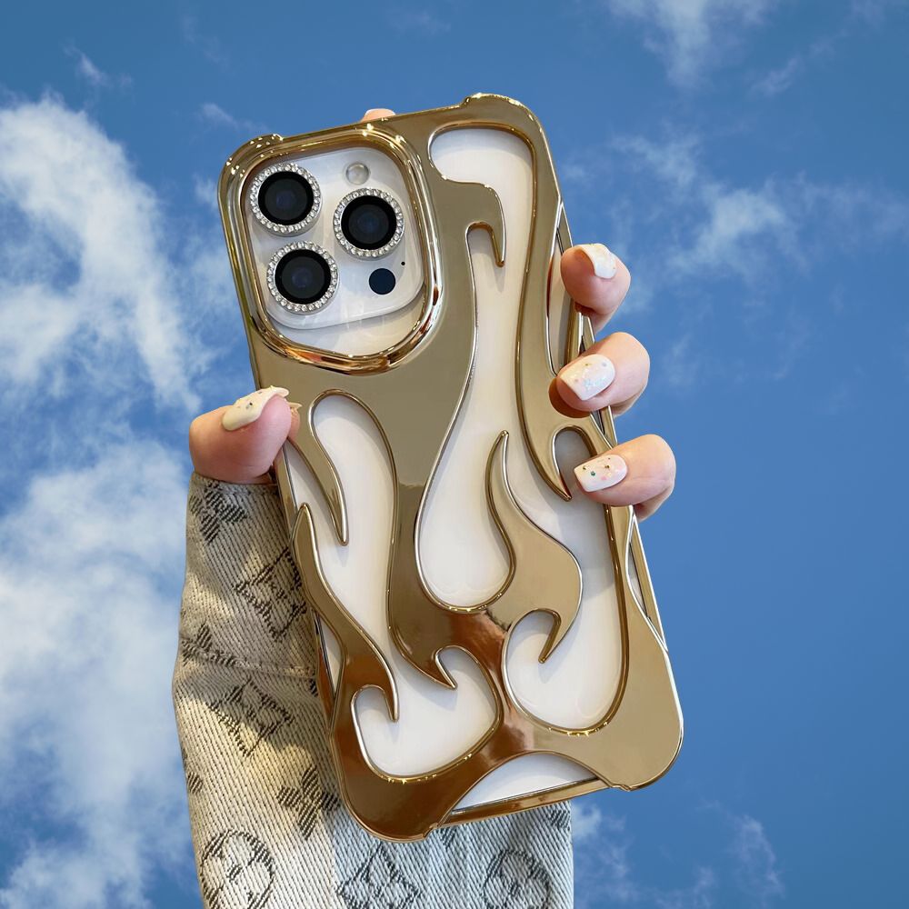 iPhone 16 Pro 3D Flame Gold Electroplated Cover - case features