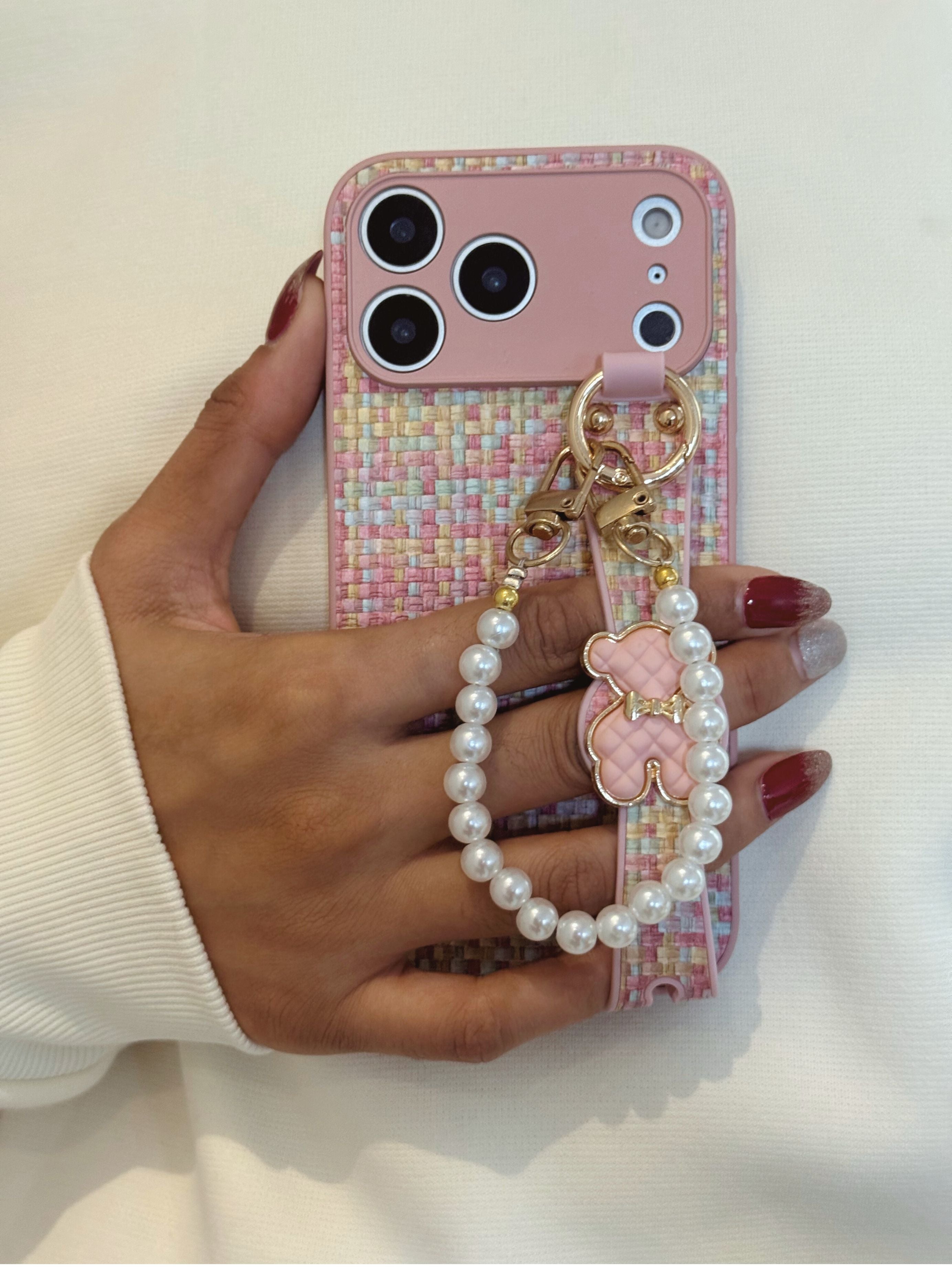 iPhone 17 Series Hand Strap Pearl Cover - colour options